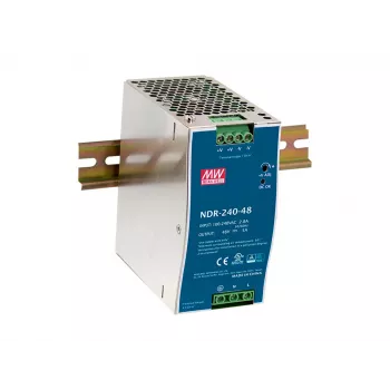 Fonte de alimentação industrial 48V DC LevelOne, 240W, calha DIN, compatível com PoE