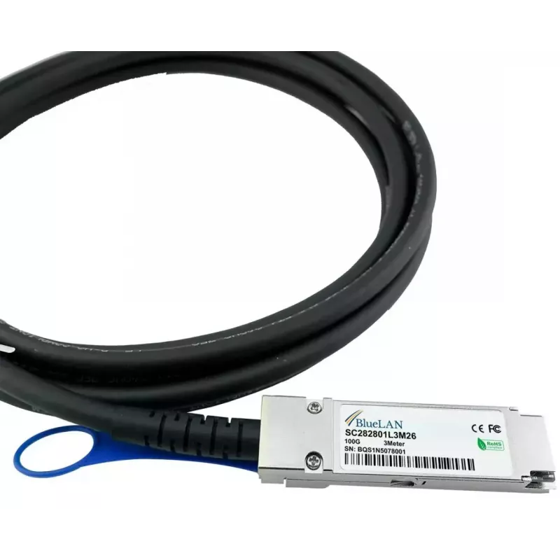 Cabo DAC QSFP28 BlueOptics QSFP28-DAC-2M-AT-BL 2m ficha/ficha