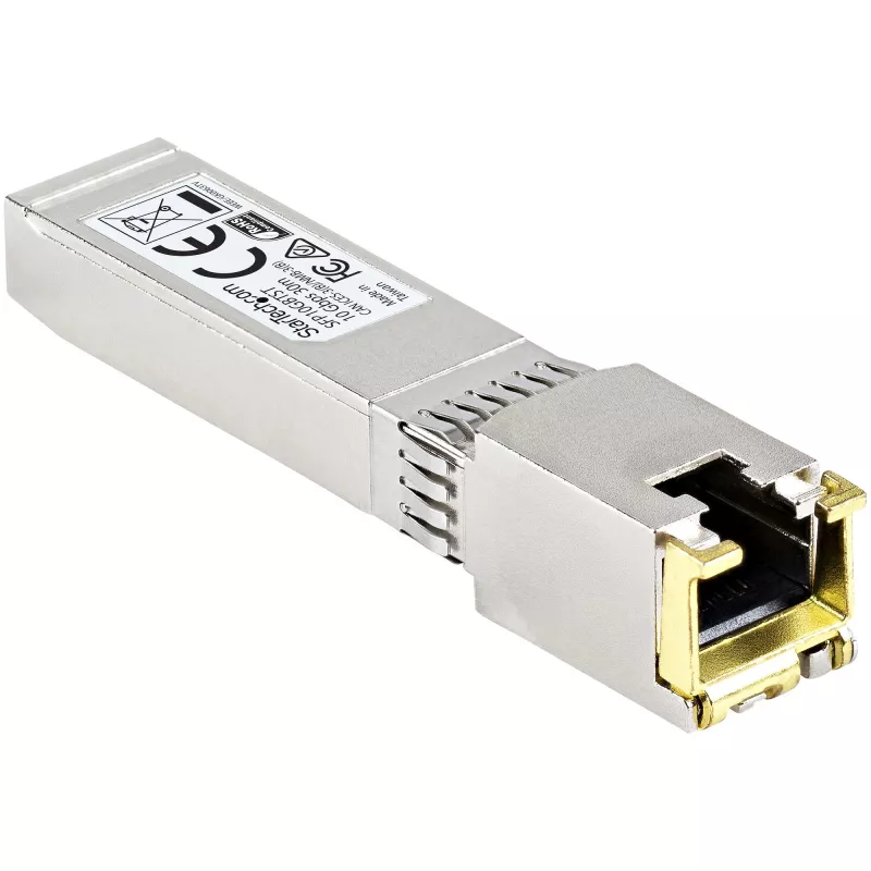 Módulo transceptor SFP+ compatível com MSA StarTech.com - 10GBASE-T ~ Módulo SFP+ MSA não codificado - 10GBASE-T - SFP para RJ45 Cat6/Cat5e - 10GE Gigabit Ethernet SFP+ - RJ-45 30 m