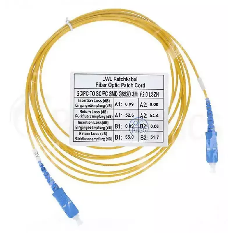 Cabo de fibra ótica BlueOptics SFP2222BU30MK SC G.657.A1 30 m amarelo