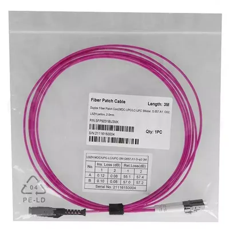 Cabo de fibra ótica BlueOptics SFP9231FU5MK MDC LC OM4 5 m magenta