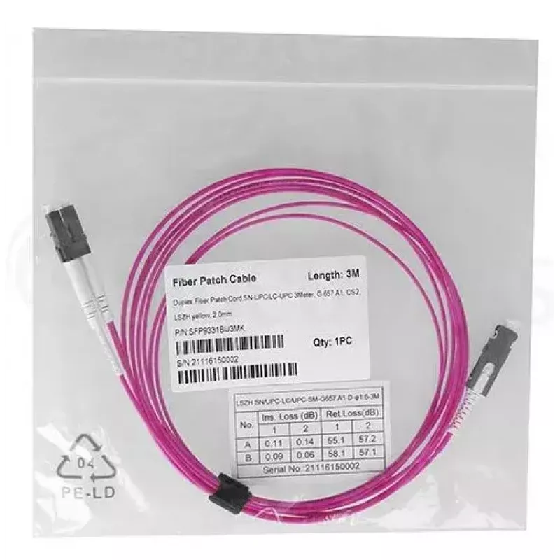 Cabo de fibra ótica BlueOptics SFP9331FU3MK SN LC OM4 3 m violeta