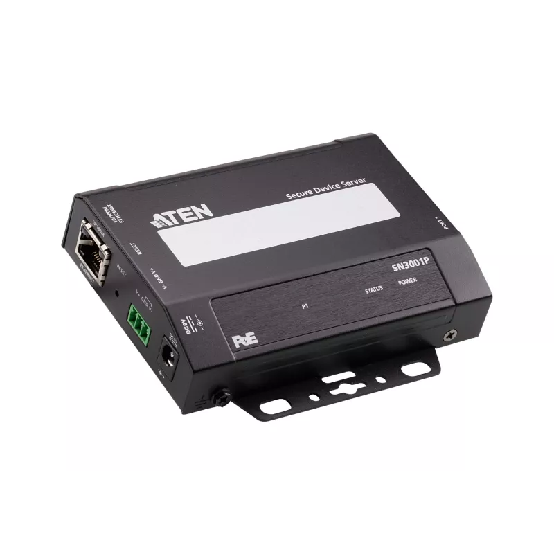 ATEN SN3001P servidor de dispositivos seguro de 1 porta RS-232 com PoE, LAN de 100 Mbit
