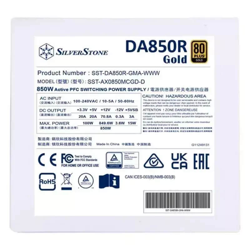 Fonte de alimentação Silverstone DA850R 850 W