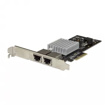 Placa adaptadora de rede PCIe de porta dupla 10G StarTech.com - adaptador de interface de rede Intel-X550AT 10GBASE-T e NBASE-T PCI Express 10/5/2.5/1GbE Multi-Gigabit Ethernet placa NIC LAN de 5 velocidades