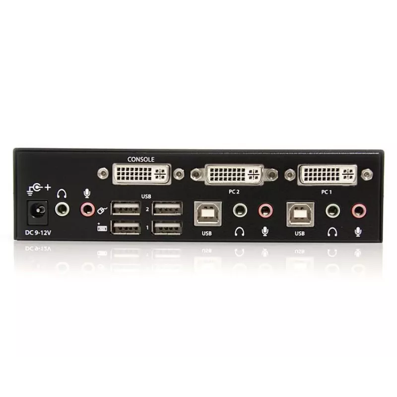 Comutador KVM USB DVI de 2 portas StarTech.com com áudio e hub USB 2.0