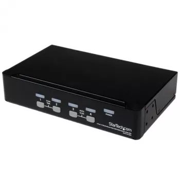 StarTech.com comutador KVM USB de 4 portas 1HE para rack com OSD, 1920 x 1440 píxeis, montagem em rack, 5,4 W, 1HE, preto