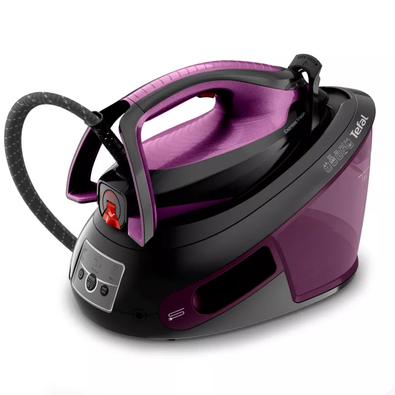 Ferro de engomar Tefal Express Vision SV8152 2800 W 1,8 l base Durilium AirGlide Autoclean violeta, preto