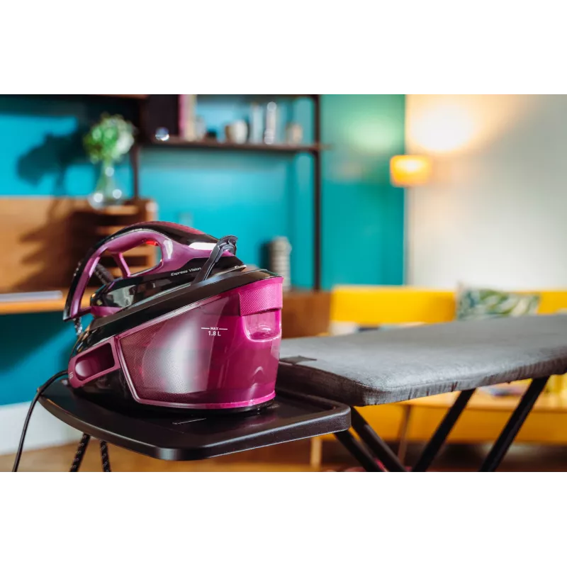 Ferro de engomar Tefal Express Vision SV8152 2800 W 1,8 l base Durilium AirGlide Autoclean violeta, preto