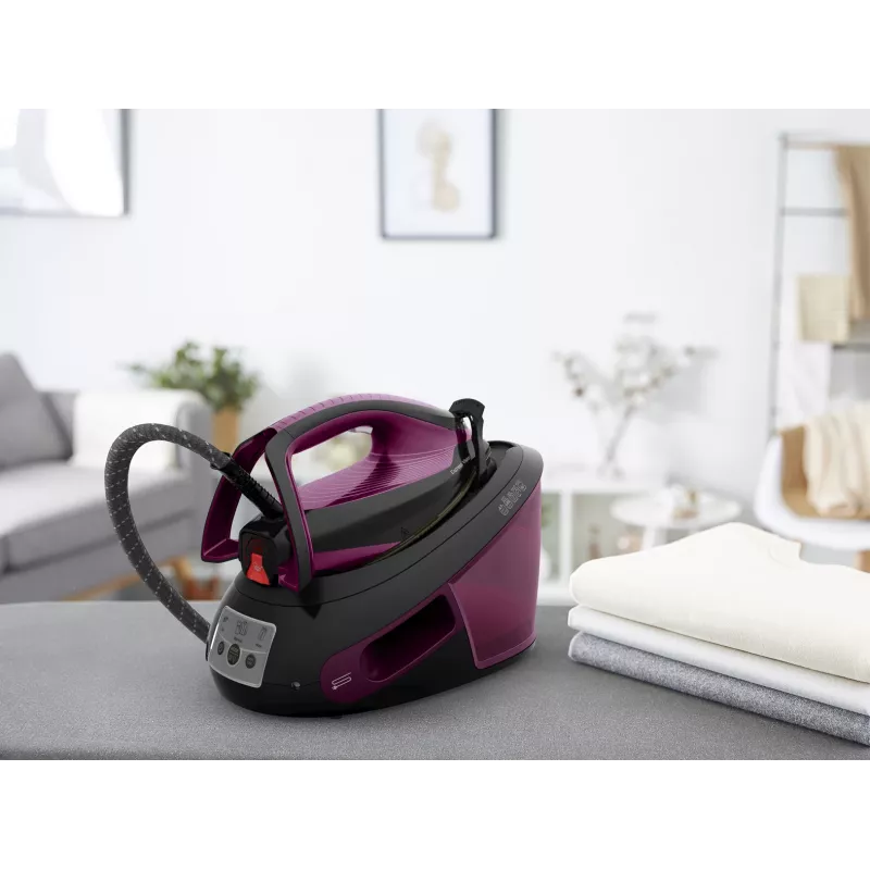 Ferro de engomar Tefal Express Vision SV8152 2800 W 1,8 l base Durilium AirGlide Autoclean violeta, preto