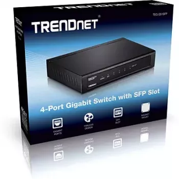 Switch de rede não gerido Trendnet TEG-S51SFP