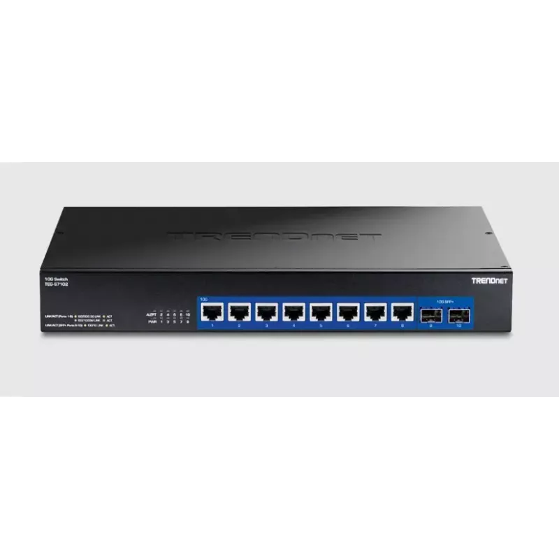 Switch não gerido Trendnet TEG-S7102 10G Ethernet 8 portas preto