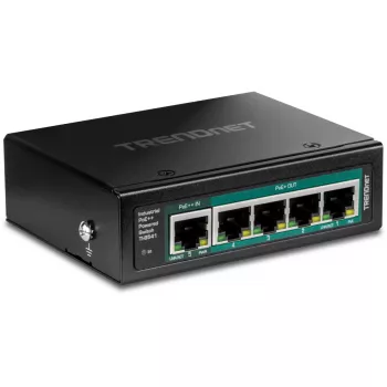 Switch de rede TRENDnet TI-B541 não gerido 5 portas Gigabit Ethernet (10/100/1000) com PoE, preto