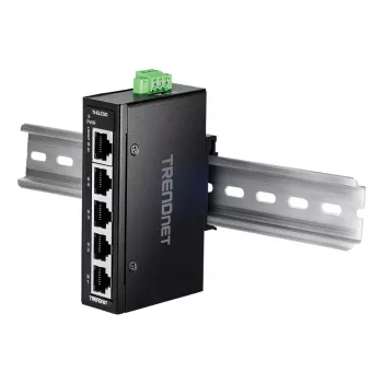 Switch de rede TRENDnet TI-ELC50 não gerido 5 portas Fast Ethernet (10/100), 9,6–60 V, montagem na parede/calha DIN