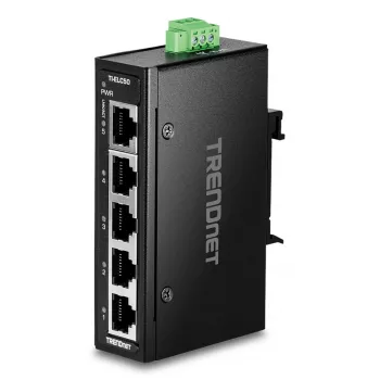 Switch de rede TRENDnet TI-ELC50 não gerido 5 portas Fast Ethernet (10/100), 9,6–60 V, montagem na parede/calha DIN