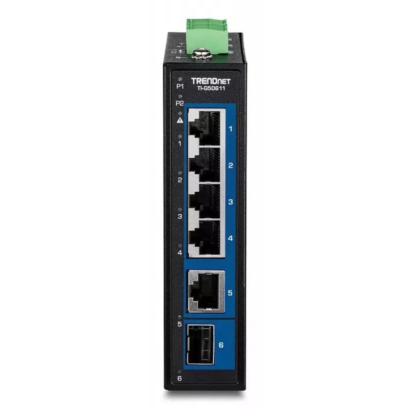 Switch Ethernet industrial não gerido Trendnet TI-G50611 6 portas 2.5G com suporte SFP 10G