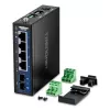 Switch Gigabit Ethernet não gerido TRENDnet TI-G51SC, 4x RJ-45 10/100/1000, capacidade 10 Gbit/s, 2000 MAC, 9–60 V, montagem na parede