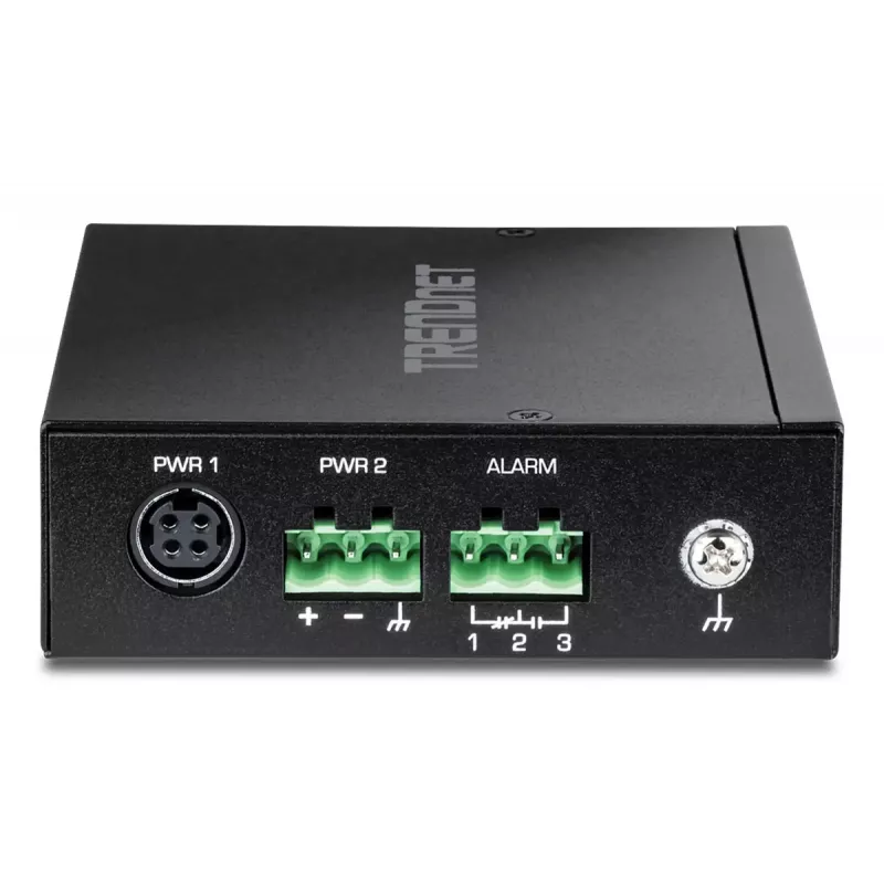 Switch Gigabit Ethernet não gerido TRENDnet TI-G51SC, 4x RJ-45 10/100/1000, capacidade 10 Gbit/s, 2000 MAC, 9–60 V, montagem na parede