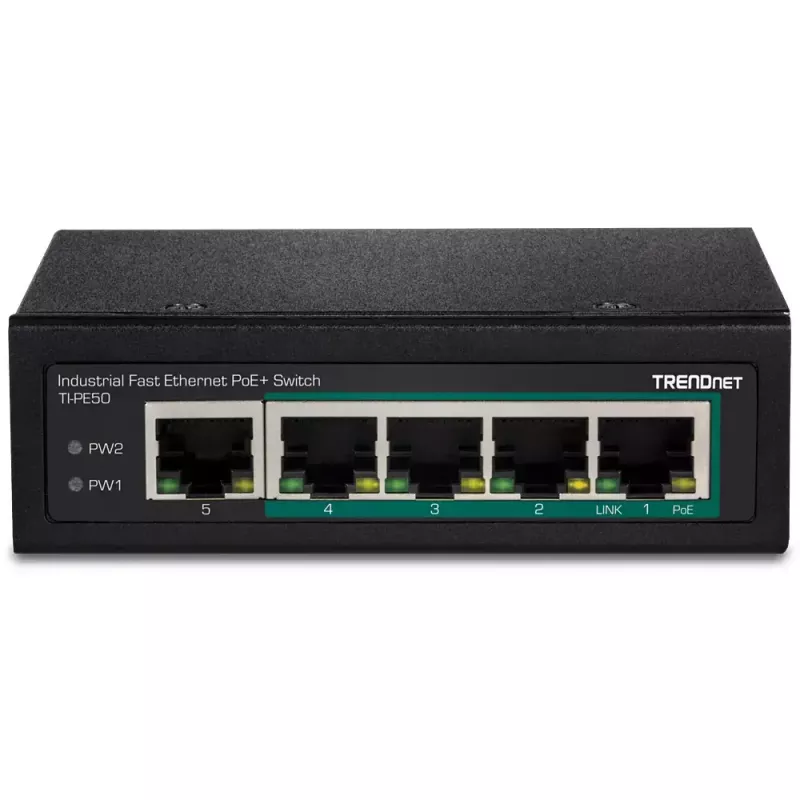 Switch não gerido Trendnet TI-PE50 Power over Ethernet preto