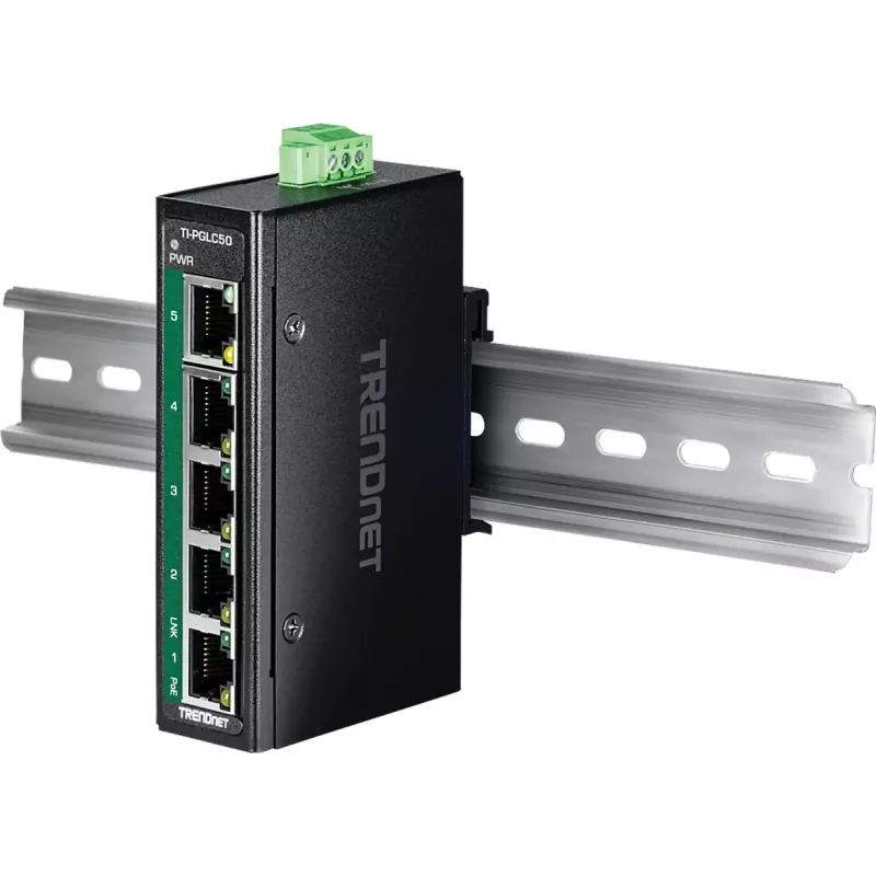 Switch industrial não gerido TRENDnet TI-PGLC50 5 portas Gigabit Ethernet PoE+