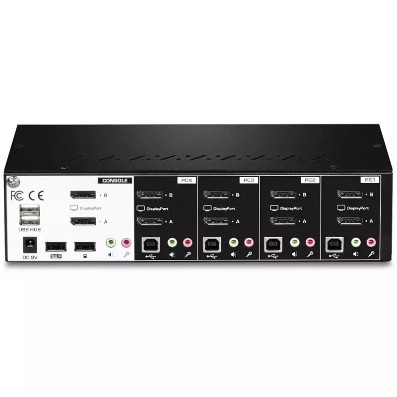 Switch KVM Trendnet TK-440DP preto prateado