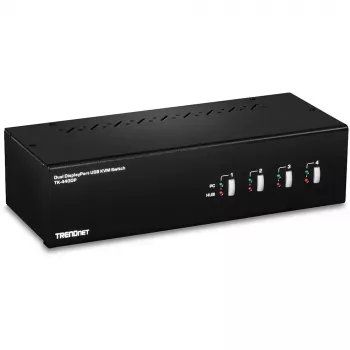 Switch KVM Trendnet TK-440DP preto prateado