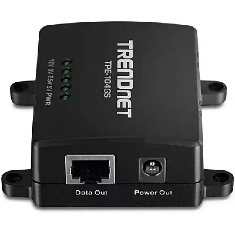 Splitter de rede Trendnet TPE-104GS preto Power over Ethernet PoE