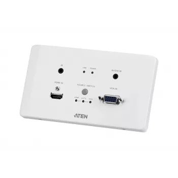 Transmissor ATEN HDMI e VGA HDBaseT com placa de parede UE / PoH (4K@100m) (HDBaseT Class A)