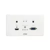 Transmissor ATEN HDMI e VGA HDBaseT com placa de parede UE / PoH (4K@100m) (HDBaseT Class A)