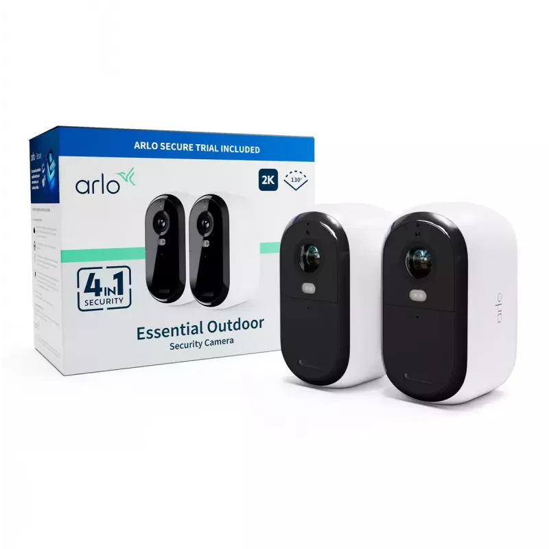 Câmara de vigilância IP Arlo Essential 2K 2560 x 1440 sem fios interior e exterior