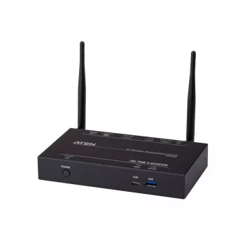 Comutador de apresentação sem fios ATEN 4K de secretária preto HDMI VGA Wi-Fi 5