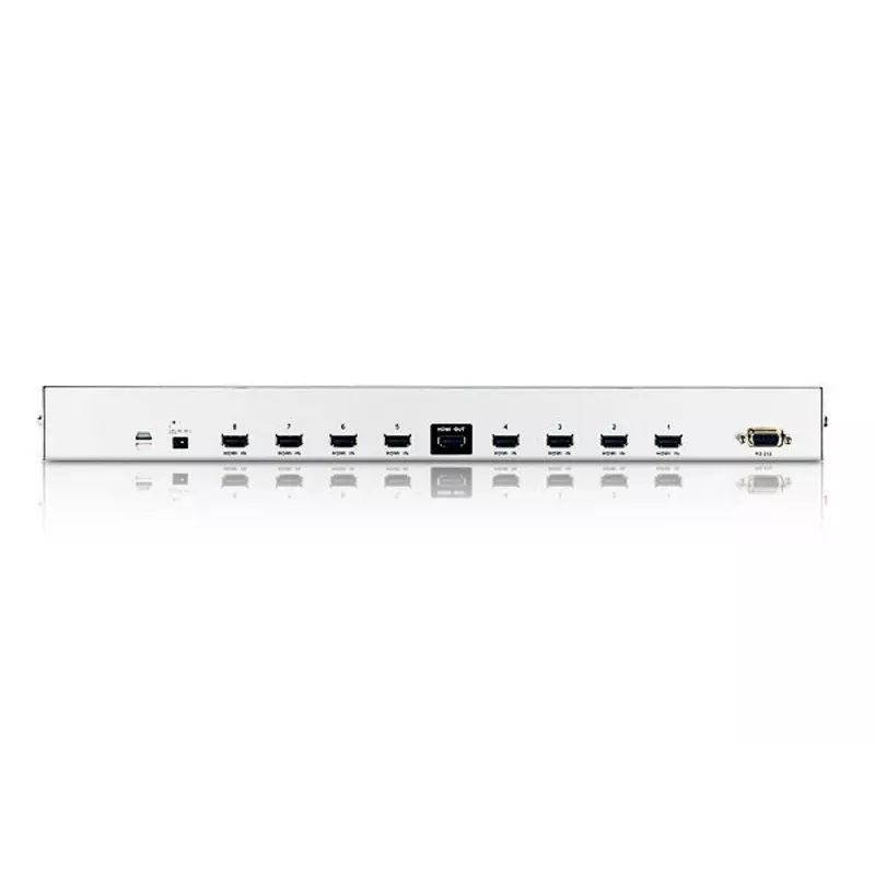 Comutador de áudio/vídeo HDMI ATEN de 8 portas com telecomando IR