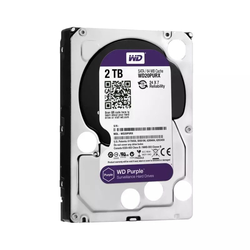 Disco rígido interno Western Digital Purple 2 TB 5400 rpm 64 MB 3,5 polegadas
