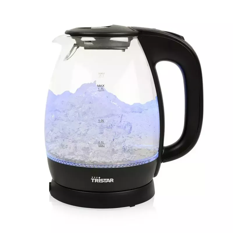 Chaleira elétrica Tristar WK-3405 1,7 l 2200 W preta transparente