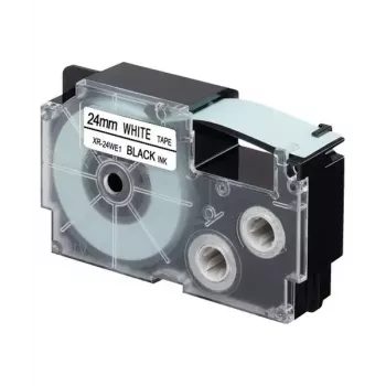 Fita para etiquetas Casio XR-24WE1 preto sobre branco