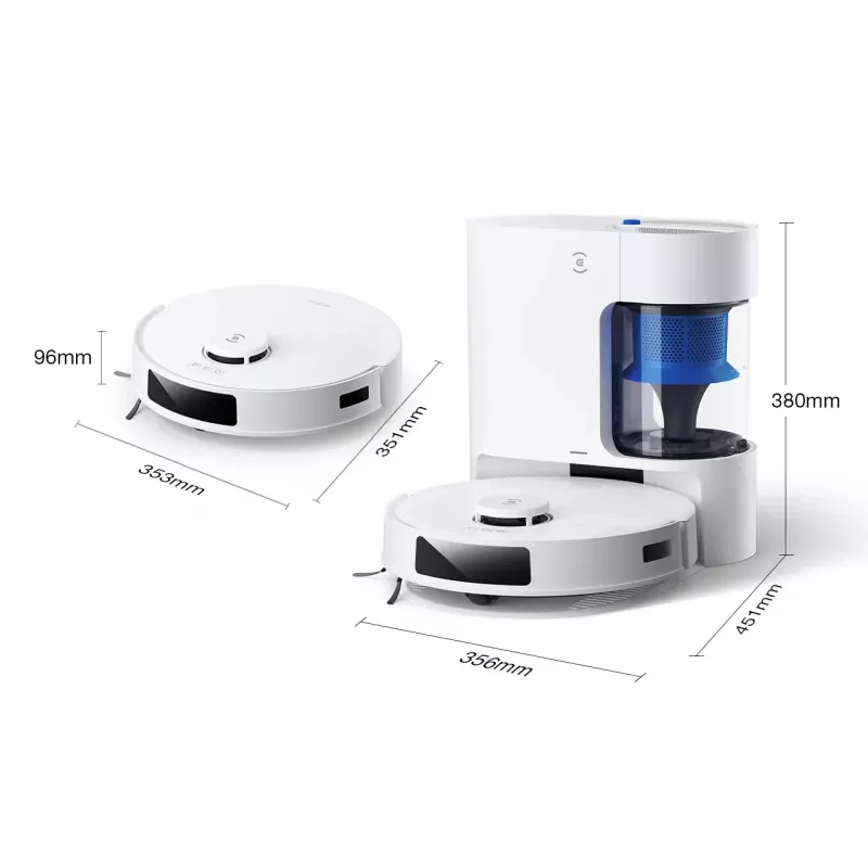 Aspirador robô Ecovacs Deebot N20e PLUS branco — 2 em 1 aspirar e lavar