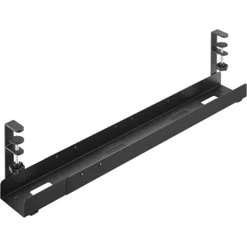 Calha de encaminhamento de cabos universal InLine de 3 níveis (80/100/120 cm) para montagem sob a mesa, preto