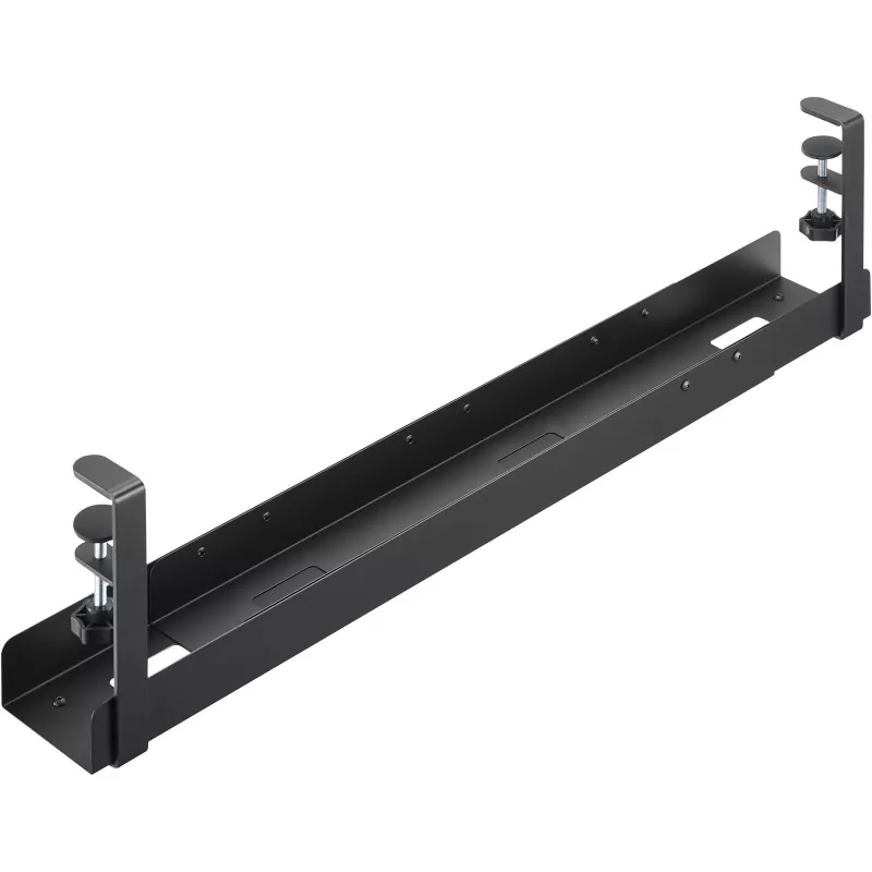 Calha de encaminhamento de cabos universal InLine de 3 níveis (80/100/120 cm) para montagem sob a mesa, preto