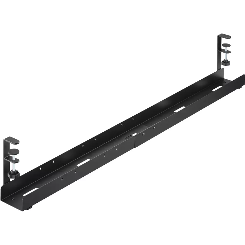 Calha de encaminhamento de cabos universal InLine de 3 níveis (80/100/120 cm) para montagem sob a mesa, preto