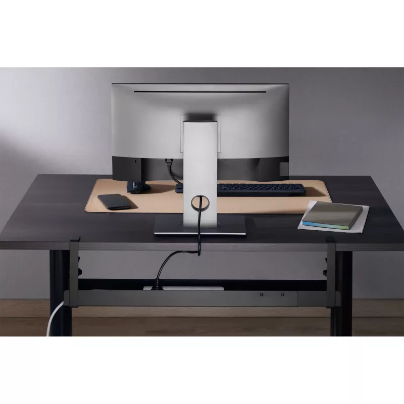 Calha de encaminhamento de cabos universal InLine de 3 níveis (80/100/120 cm) para montagem sob a mesa, preto