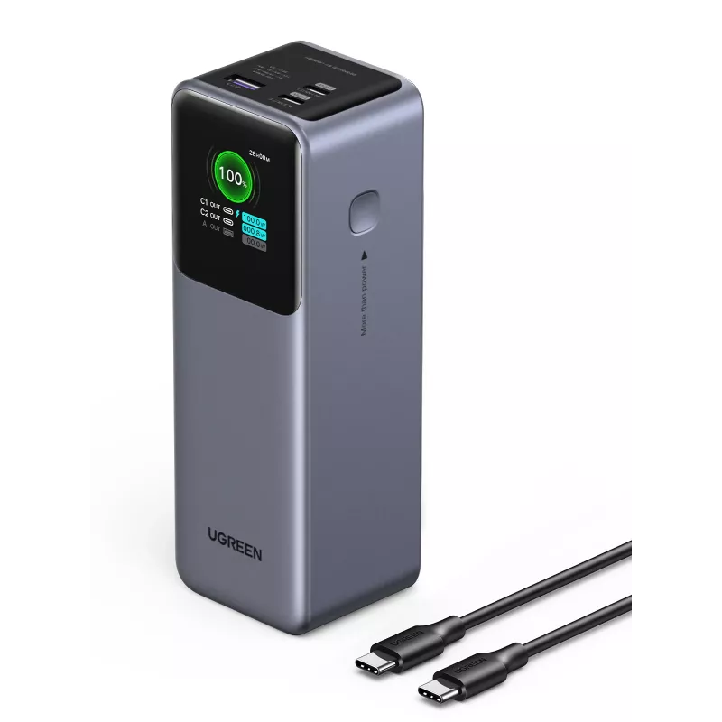 Powerbank Ugreen 25000mAh 200W carregamento rápido cinzento
