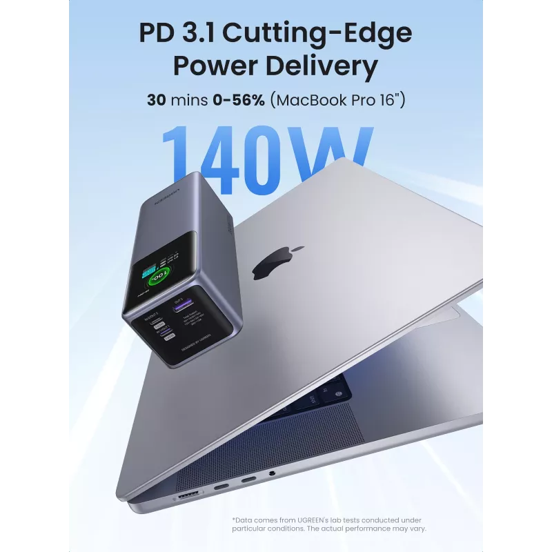 Powerbank Ugreen 25000mAh 200W carregamento rápido cinzento