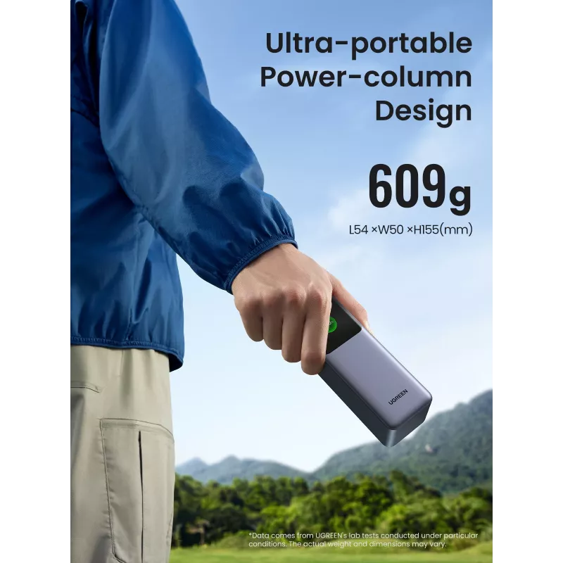 Powerbank Ugreen 25000mAh 200W carregamento rápido cinzento