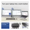 ACT Dock USB-C 4K MST para 2 monitores HDMI, Ethernet, USB-C, 3x USB-A, PD-Passthrough e cabo de ligação removível de 1 metro