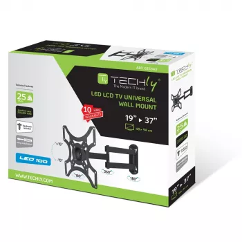 Techly suporte de parede para LCD LED 19-37'' inclinável 2 articulações preto ICA-LCD 2923B