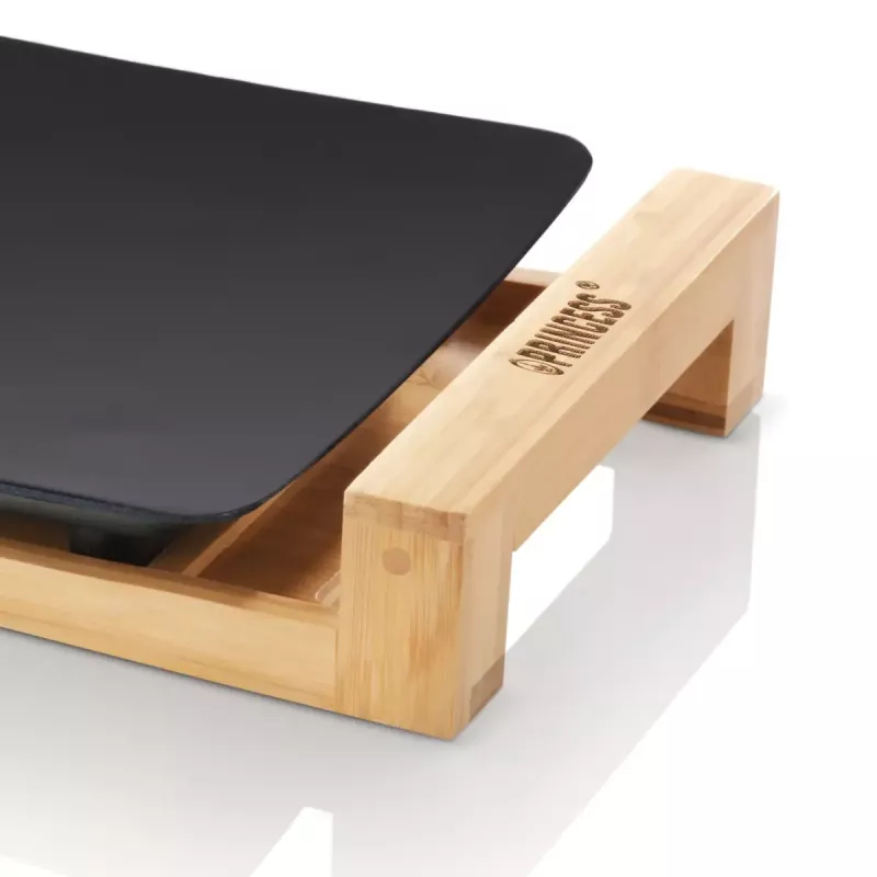 Placa de cozinha Princess 103026 Table Chef Pure Black Aluminium Bamboo preto 220W