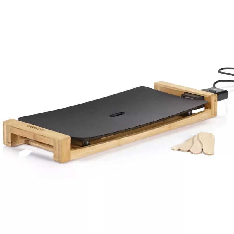 Placa de cozinha Princess 103026 Table Chef Pure Black Aluminium Bamboo preto 220W