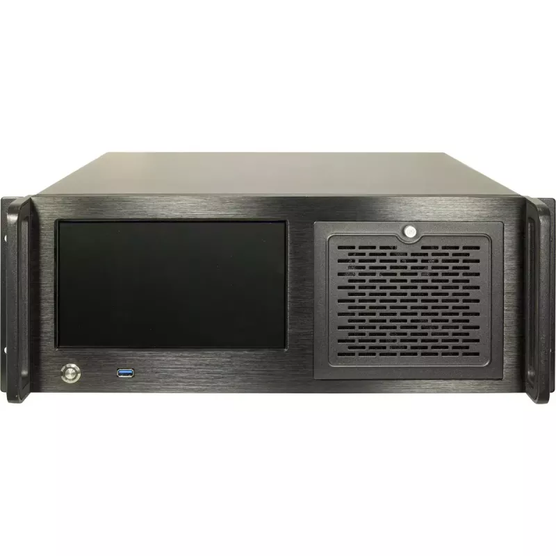 Rack de servidor Inter-Tech 4U-4460 TFT preto 1x ventoinha 120 mm 5,25 polegadas HDD