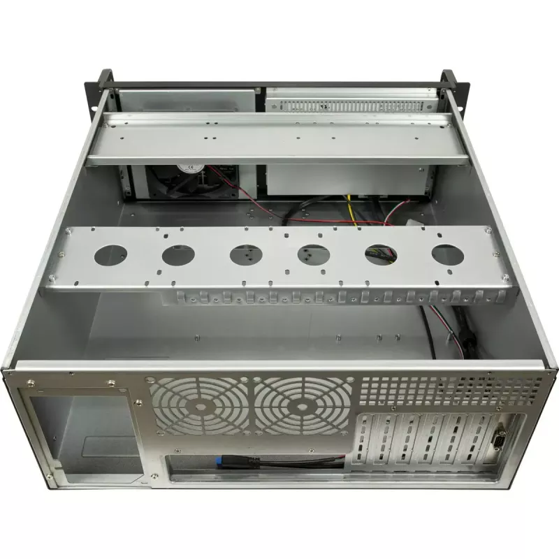 Rack de servidor Inter-Tech 4U-4460 TFT preto 1x ventoinha 120 mm 5,25 polegadas HDD