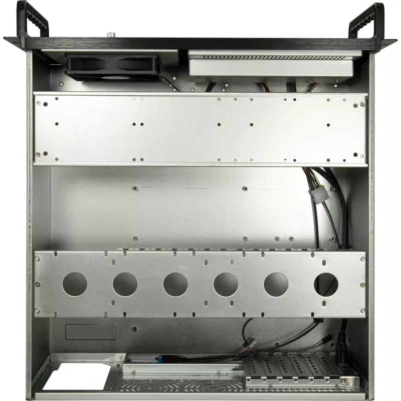 Rack de servidor Inter-Tech 4U-4460 TFT preto 1x ventoinha 120 mm 5,25 polegadas HDD